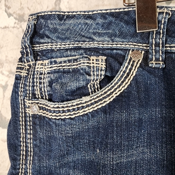 Silver Jeans Suki Mid Rise Slim Bootcut Dark Wash Size 36W/33L Rodeo Festival - Picture 8 of 16